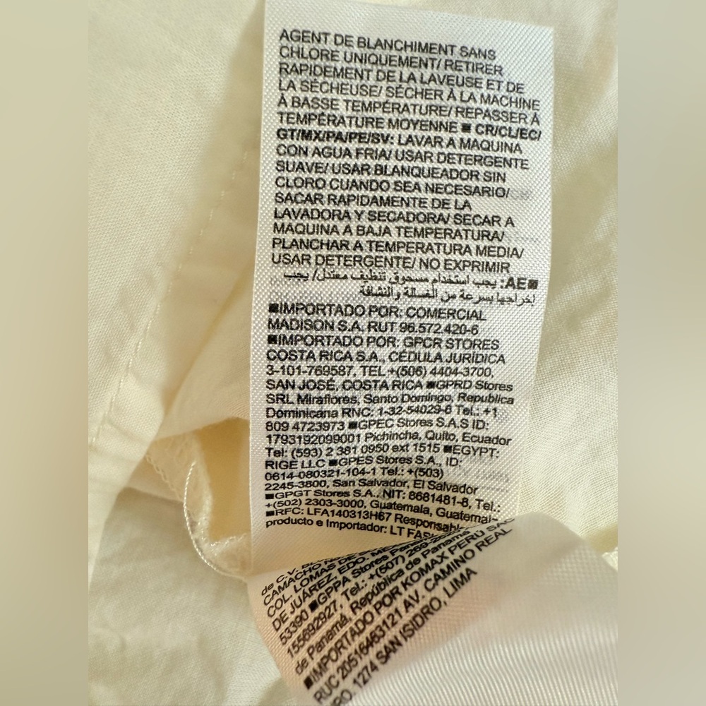 Old Navy‎ Cream Mini 100%Cotton Dress with Black Embroidery Large - Picture 12 of 13